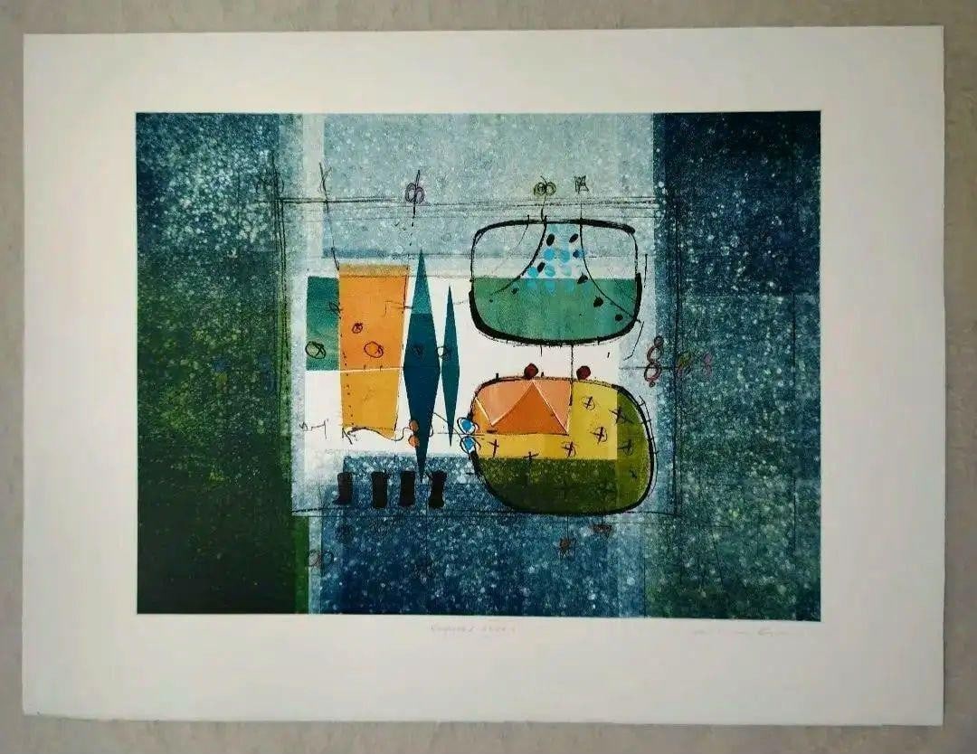 Art Mark Andrews Godwin Explorer XXXXV Monotype Color Etching Signed UK Modern (1 of 8)