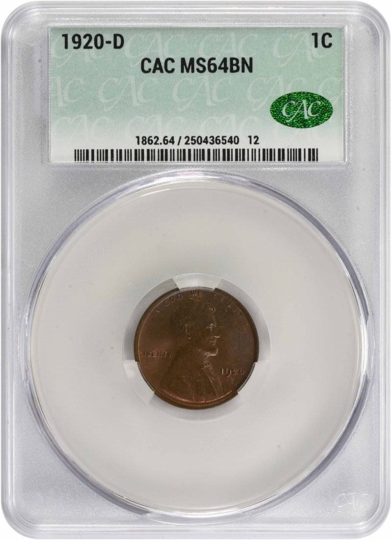 CACG 1920-D Lincoln Cent MS64BN (1 of 1)