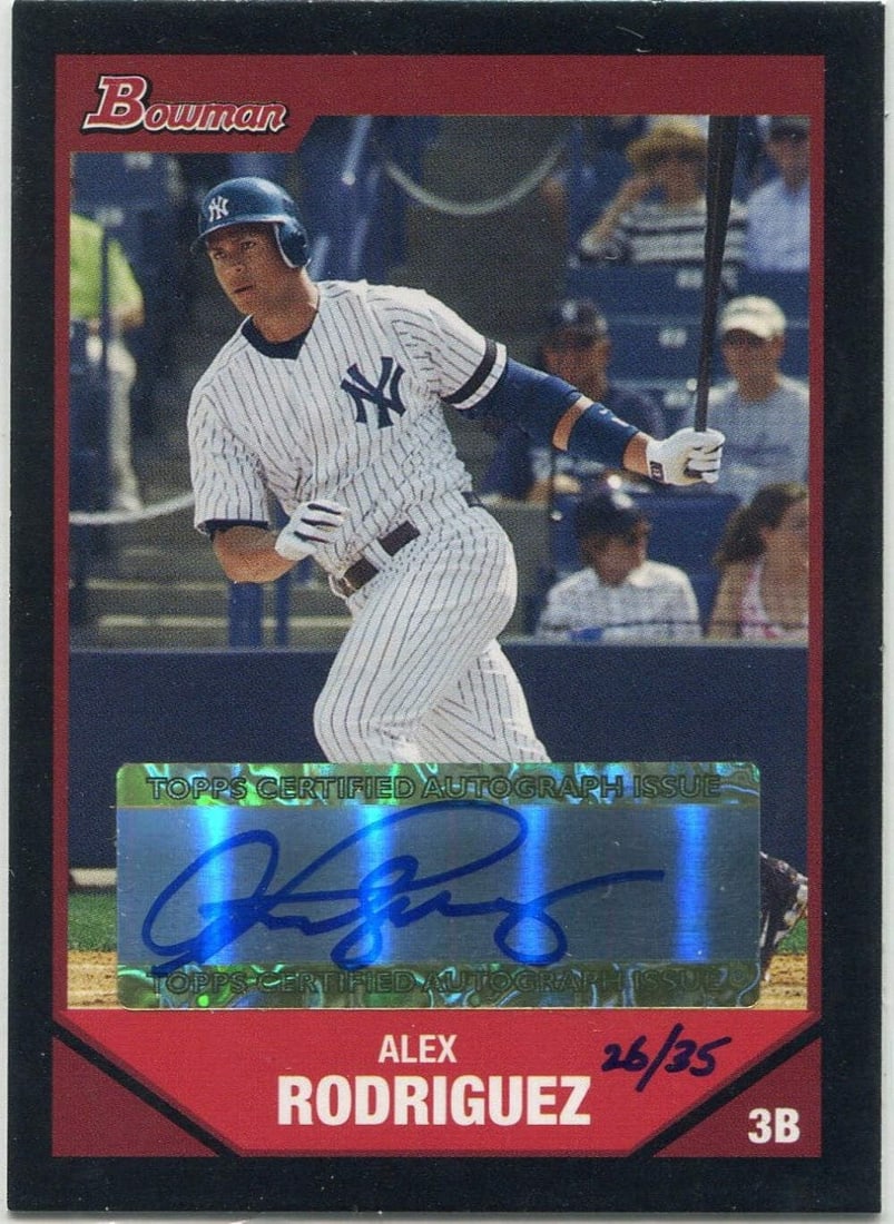 35 Alex Rodriguez 2007 Bowman Hawaii Trade Conference Autographed Card 26/ (1 of 2)