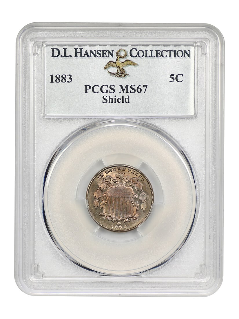 Hansen 1883 5C Shield PCGS MS67 ex: D.L. (1 of 4)
