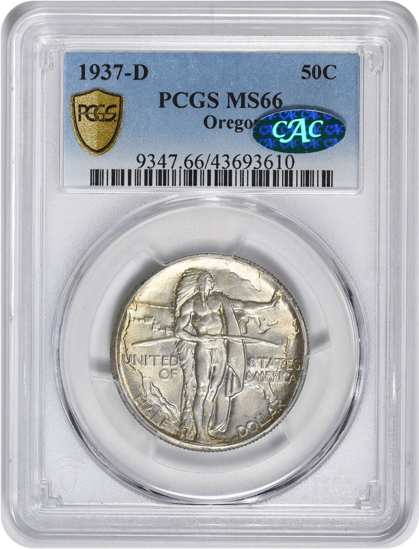 (CAC) 1937-D Oregon Commemorative Silver Half MS66 PCGS: (CAC) 1937-D Oregon Commemorative Silver Half MS66 PCGS This listing features (CAC) 1937-D Oregon Commemorative Silver Half MS66 PCGS. Item specifics are provided below. Item Specifics: Country Of Ori