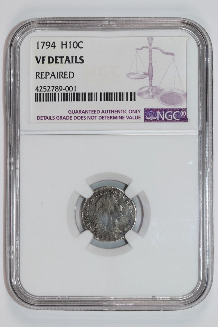 DETAILS 1794 FLOWING HAIR HALF DIME NGC VF (1 of 2)