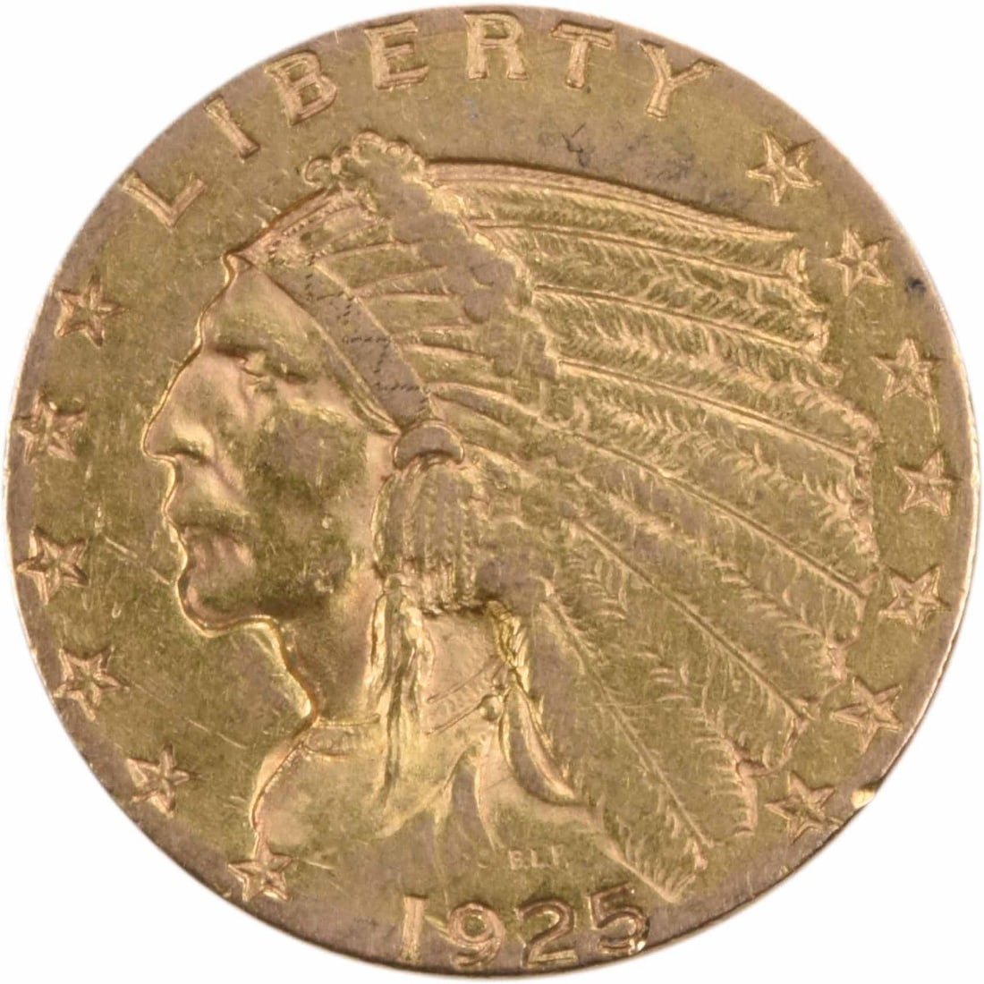 Uncertified 1925-D $2.50 Gold Indian AU Slider (1 of 2)