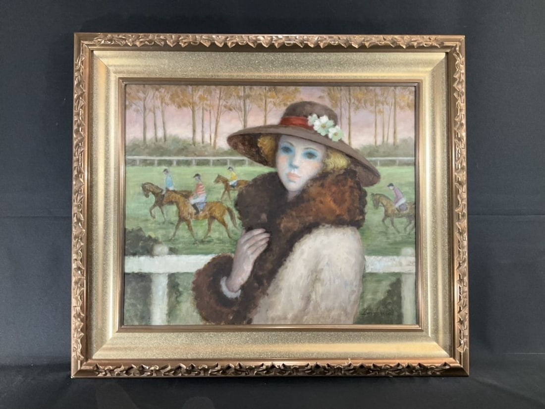 Portrait Angelina Lavernia Oil Painting "Jeune Femme aux Courses" Spanish Female (1 of 10)