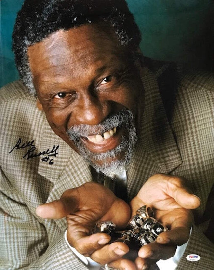 (PSA) Bill Russell Autographed 11 Rings 16x20 Photo (1 of 1)