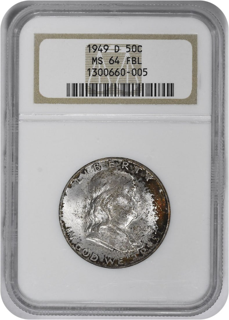 NGC 1949-D Franklin Silver Half Dollar MS64FBL (1 of 1)