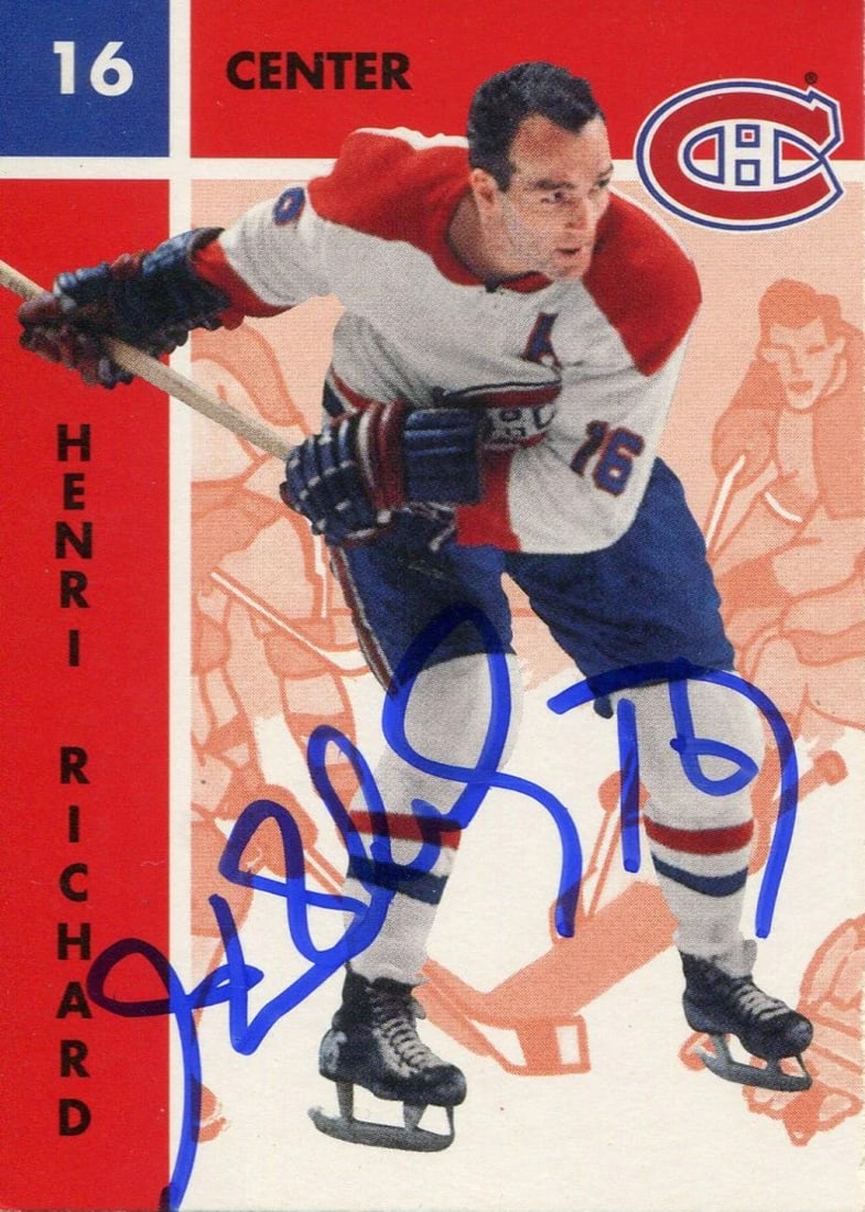 Card Henri Richard Parkhurst Products Autographed (1 of 2)