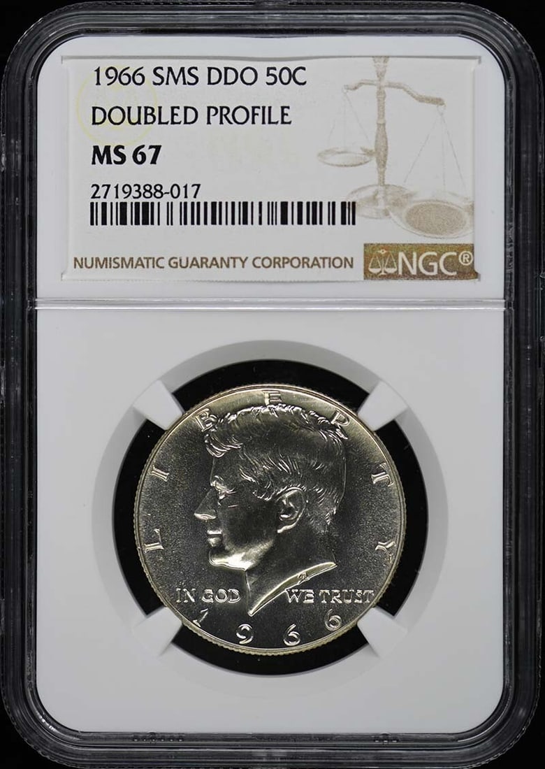 MS67 1966 SMS DDO Kennedy Half Dollar DOUBLED PROFILE 50C NGC (1 of 1)