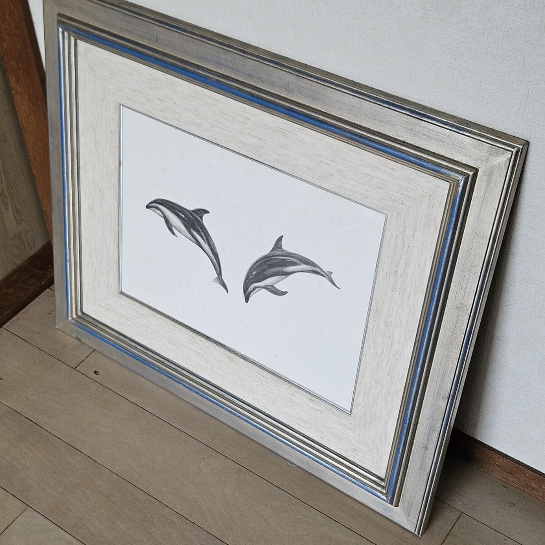 63.554cm Charles Lynn Bragg Pencil Drawing "Dolphins" Original Wildlife Art (1 of 10)