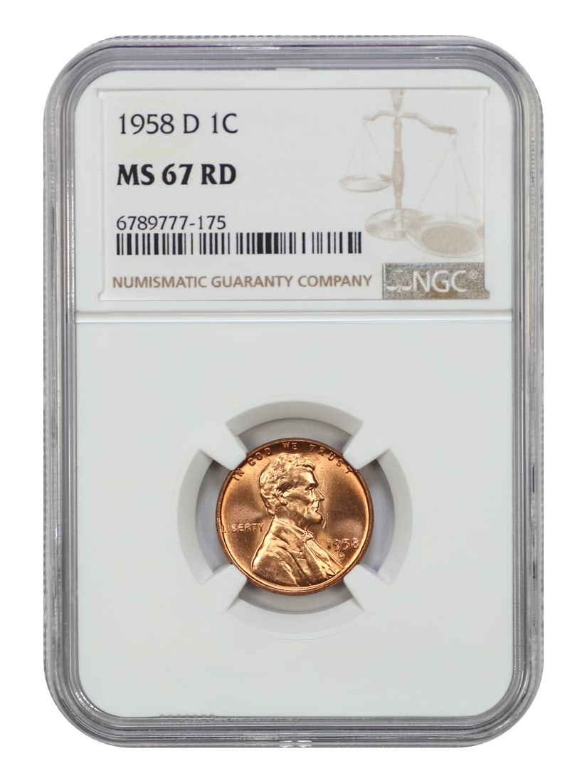 Lincoln Cent (Wheat Reverse) - 1958-D 1C NGC MS67RD (1 of 2)