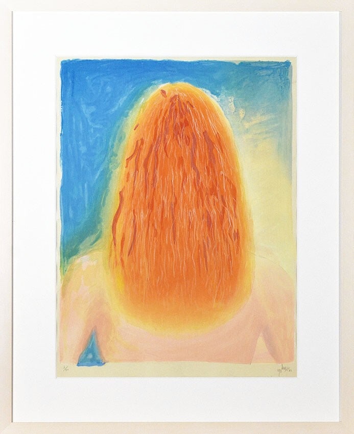 Orange Headed 1983 woodblock print edition signed and framed - Tadanori Yokoo (1 of 7)