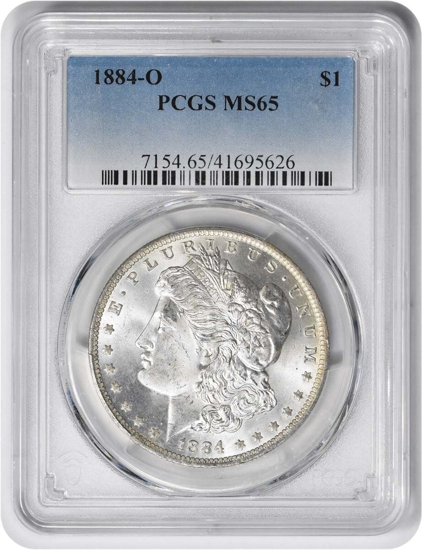 PCGS 1884-O Morgan Silver Dollar MS65: PCGS 1884-O Morgan Silver Dollar MS65 This listing features PCGS 1884-O Morgan Silver Dollar MS65. Item specifics are provided below. Item Specifics: Country Of Origin: United States Certification: