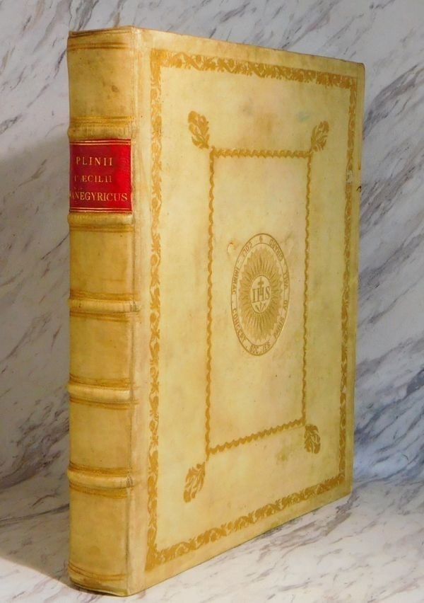 Engraving Pliny Secundus Panegyricus 1738 Amsterdam Fine Vellum Jesuit Binding (1 of 10)