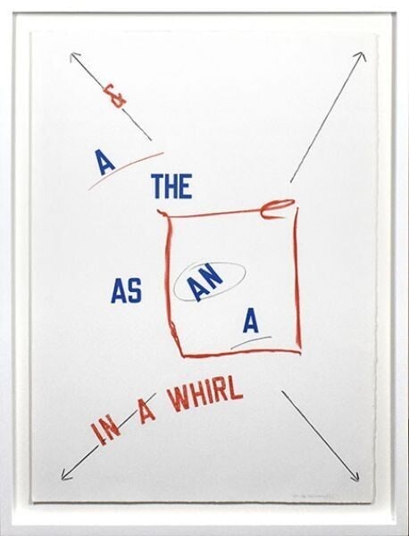 Framed Lawrence Weiner 2008 Original Lithograph on paper Signed Numbered (1 of 9)