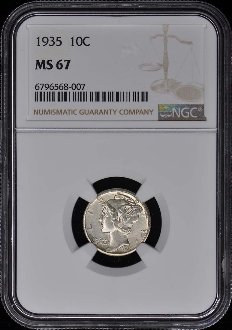 MS67 1935 Mercury Dime 10C NGC (1 of 1)