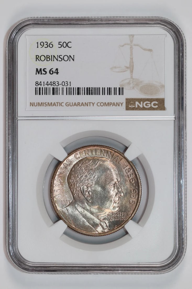MS64 1936 ROBINSON COMMEMORATIVE HALF DOLLAR NGC (1 of 2)