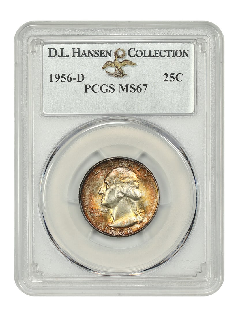Washington Quarter - 1956-D 25C PCGS MS67 ex: D.L. Hansen: Washington Quarter - 1956-D 25C PCGS MS67 ex: D.L. Hansen This listing features Washington Quarter - 1956-D 25C PCGS MS67 ex: D.L. Hansen. Item specifics are provided below. Item Specifics: Certificat