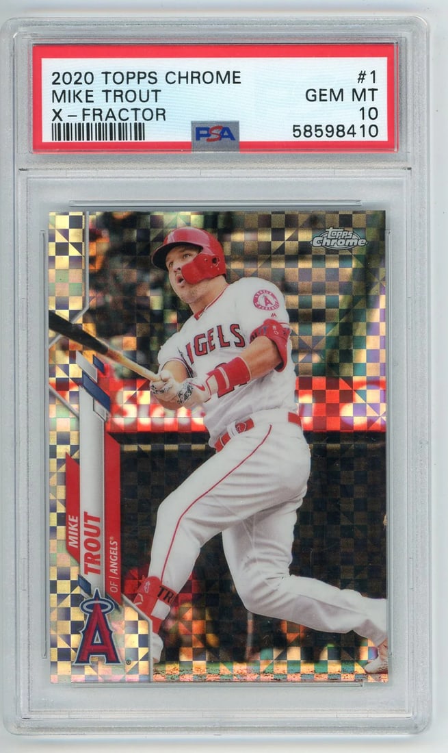 10 Mike Trout 2020 Topps Chrome X-Fractor #1 PSA MT (1 of 2)
