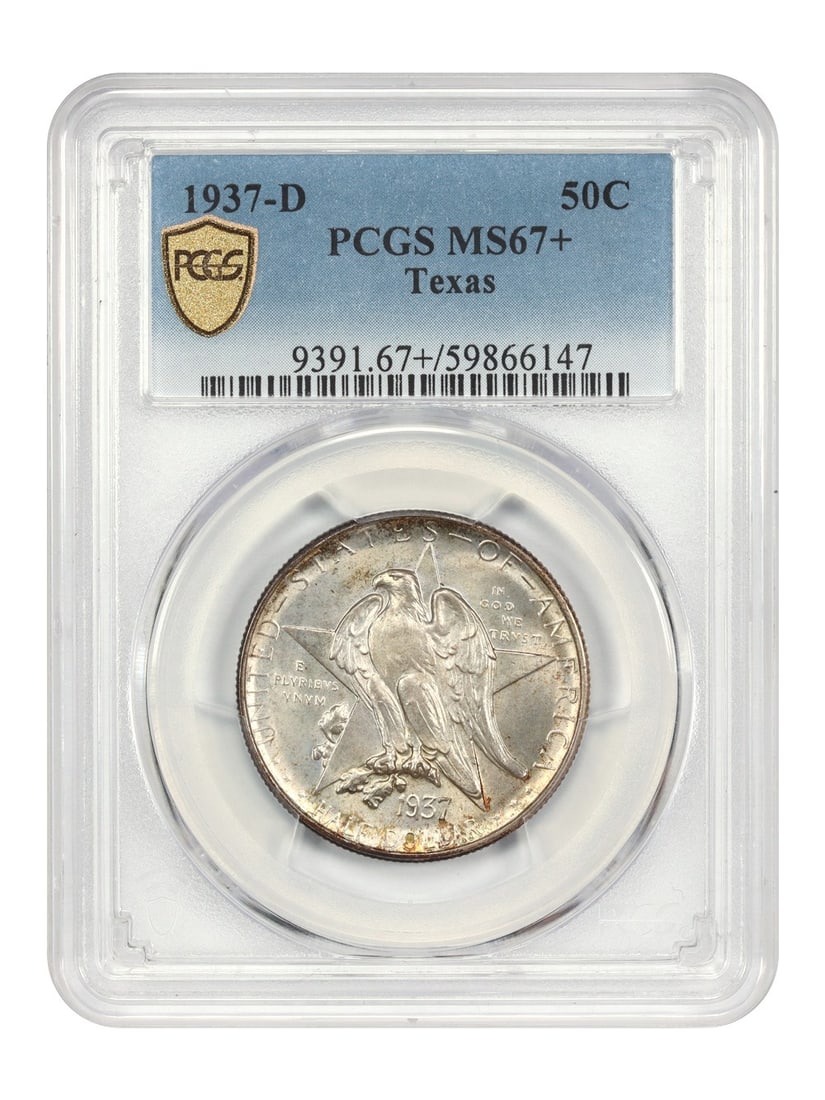 Low Mintage Issue - 1937-D 50C Texas PCGS MS67+ - Classic Silver Commemorative (1 of 4)