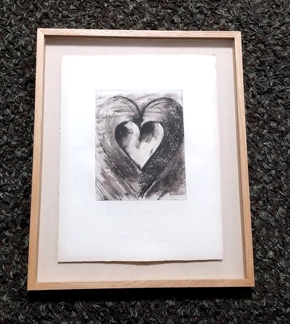 Autograph Jim Dine "Heart" "9 Studies for Winter Dream" Copperplate 1994 Edition (1 of 10)