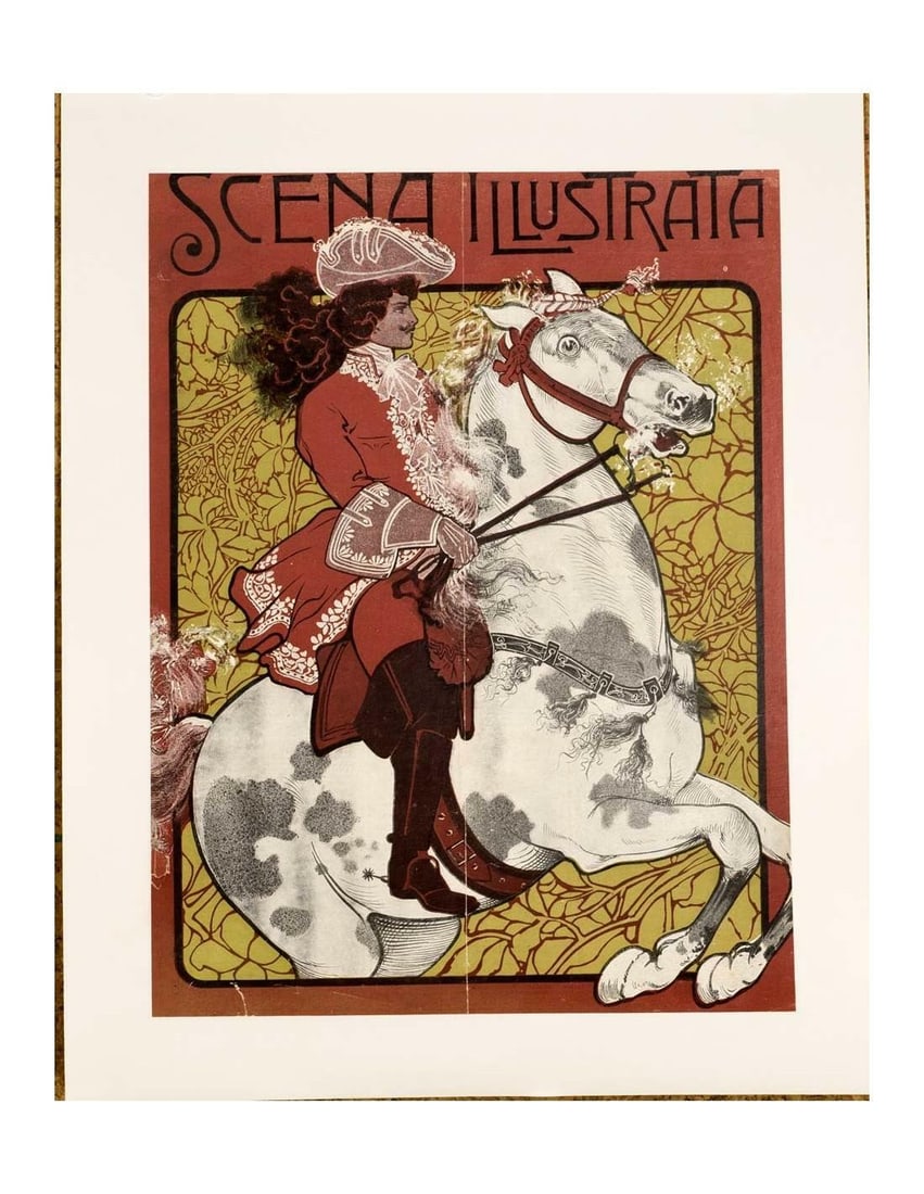 1900 Scena Illustrata Arts Literature Music Theatre Horseback Rider (1 of 1)