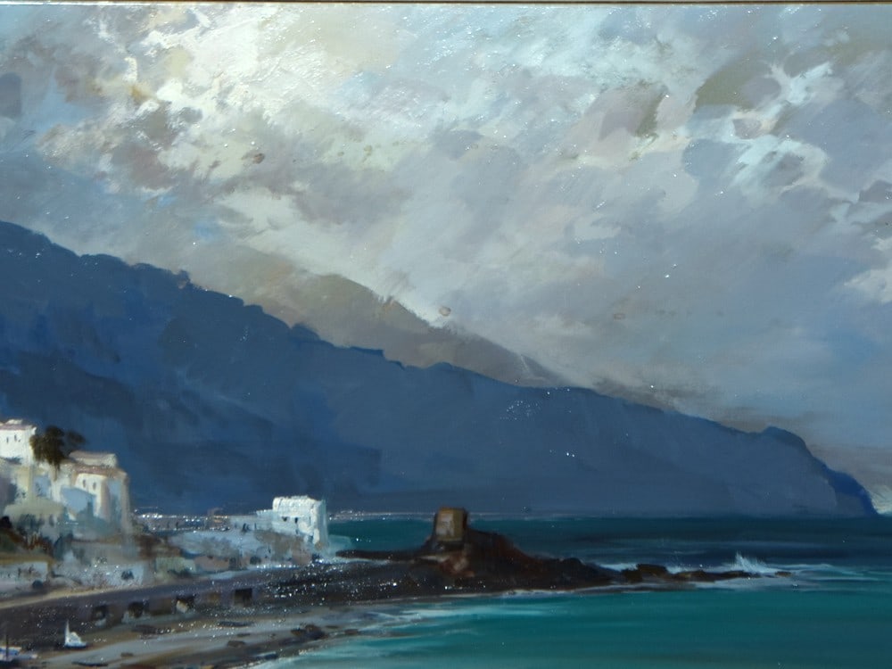 Framed Claudio Simonetti Oil Painting Amalfi Coast Italian Seascape Signed - 3