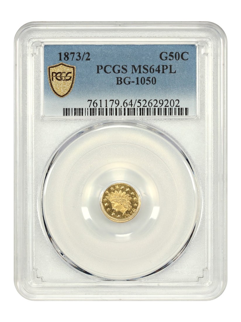 California Fractional Gold - Cal. Fractional: 1873/ 2 50C PCGS MS64PL (BG-1050): California Fractional Gold - Cal. Fractional: 1873/ 2 50C PCGS MS64PL (BG-1050) This listing features California Fractional Gold - Cal. Fractional: 1873/ 2 50C PCGS MS64PL (BG-1050). Item specifics