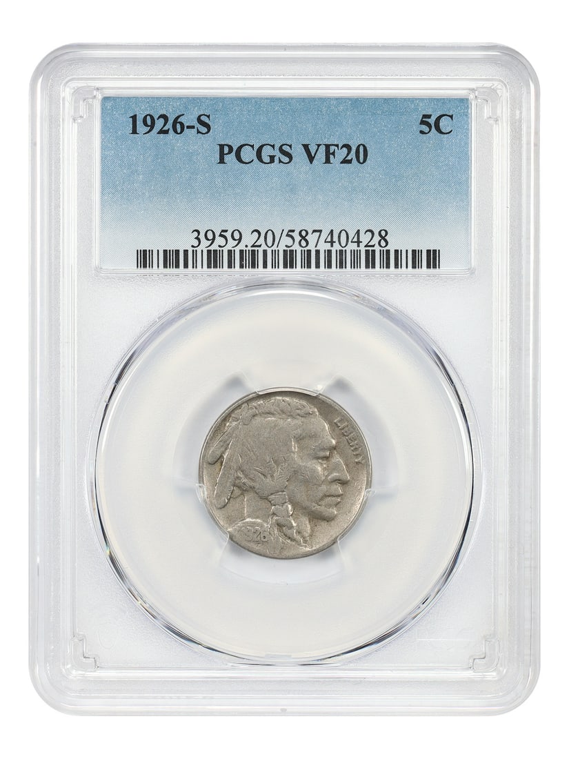 Popular Key Date - 1926-S 5C PCGS VF20 - Buffalo Nickel: Popular Key Date - 1926-S 5C PCGS VF20 - Buffalo Nickel This listing features Popular Key Date - 1926-S 5C PCGS VF20 - Buffalo Nickel. Item specifics are provided below. Item Specifics: