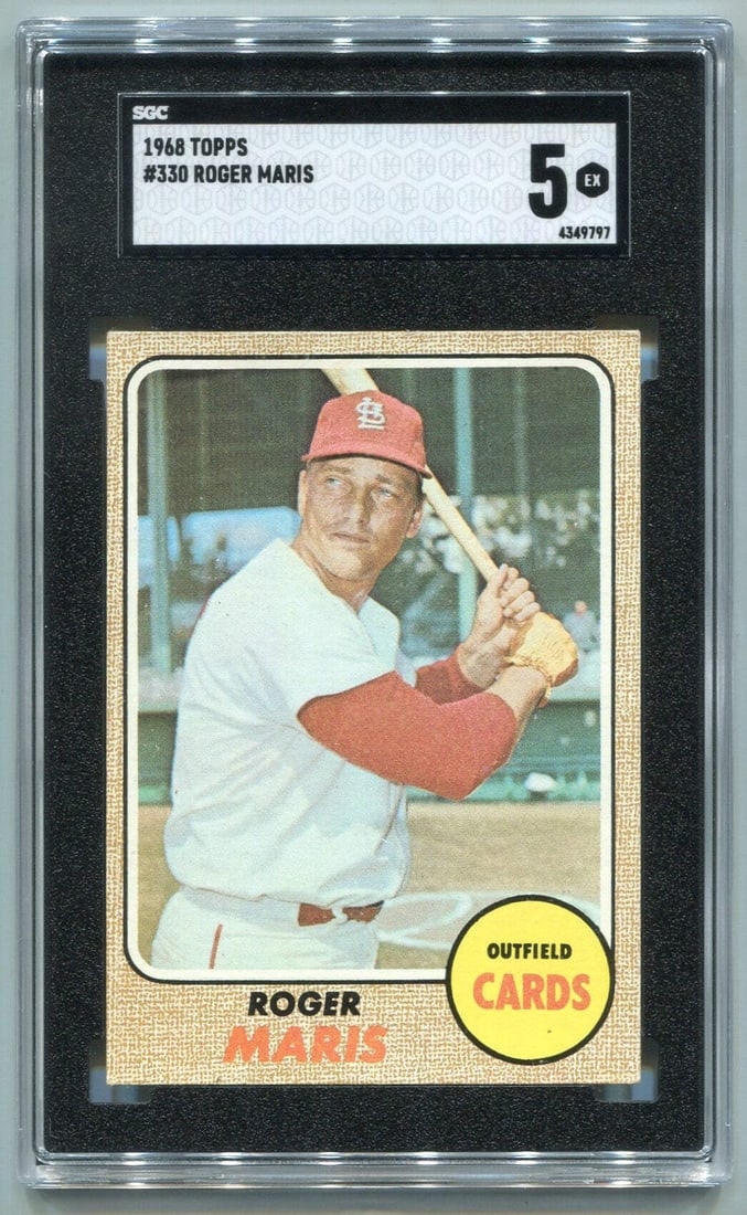 5 Roger Maris 1968 Topps Card #330 SGC Graded (1 of 2)