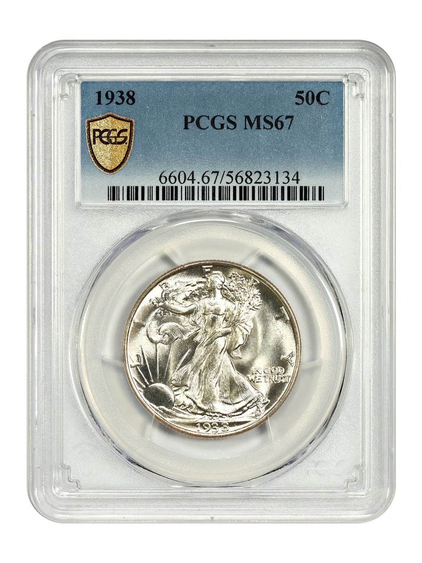 Walking Liberty Half Dollar - 1938 50C PCGS MS67: Walking Liberty Half Dollar - 1938 50C PCGS MS67 This listing features Walking Liberty Half Dollar - 1938 50C PCGS MS67. Item specifics are provided below. Item Specifics: Certification: PCGS Certific