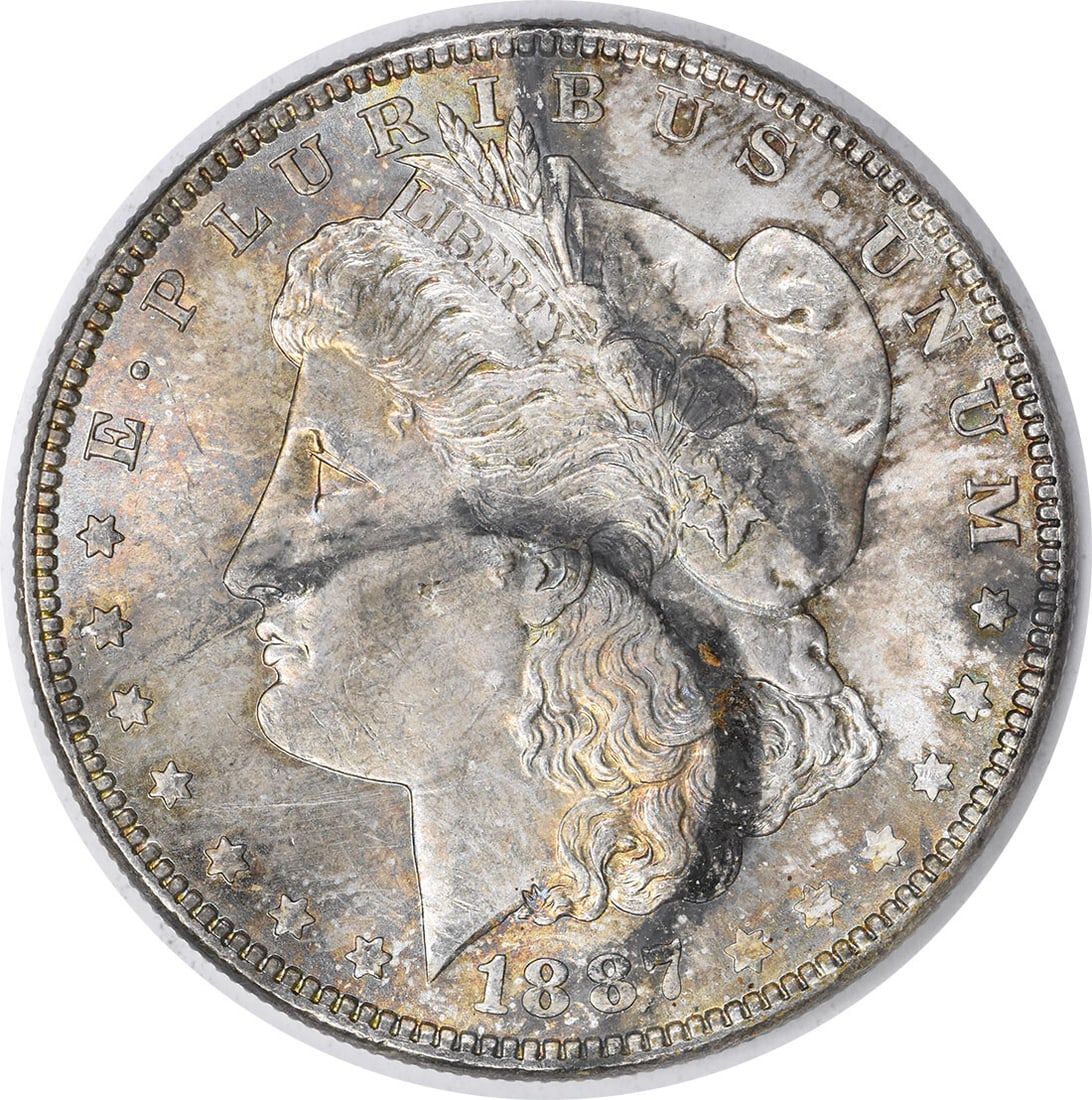 Uncertified 1887 Morgan Silver Dollar Choice BU Toned: Uncertified 1887 Morgan Silver Dollar Choice BU Toned This listing features Uncertified 1887 Morgan Silver Dollar Choice BU Toned. Item specifics are provided below. Item Specifics: Country Of