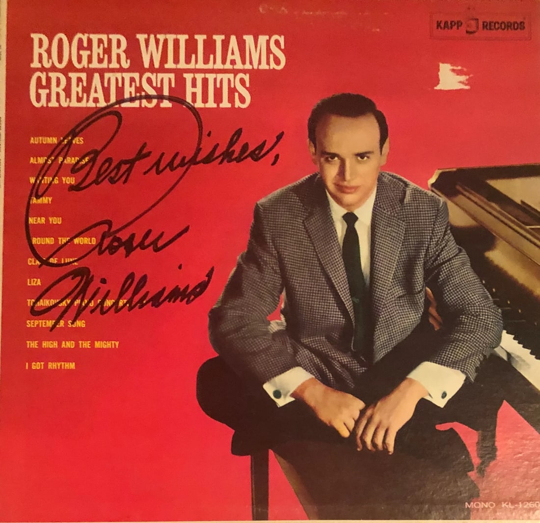 (JSA) Roger Williams Autographed "Greatest Hits" Vinyl Record (1 of 2)