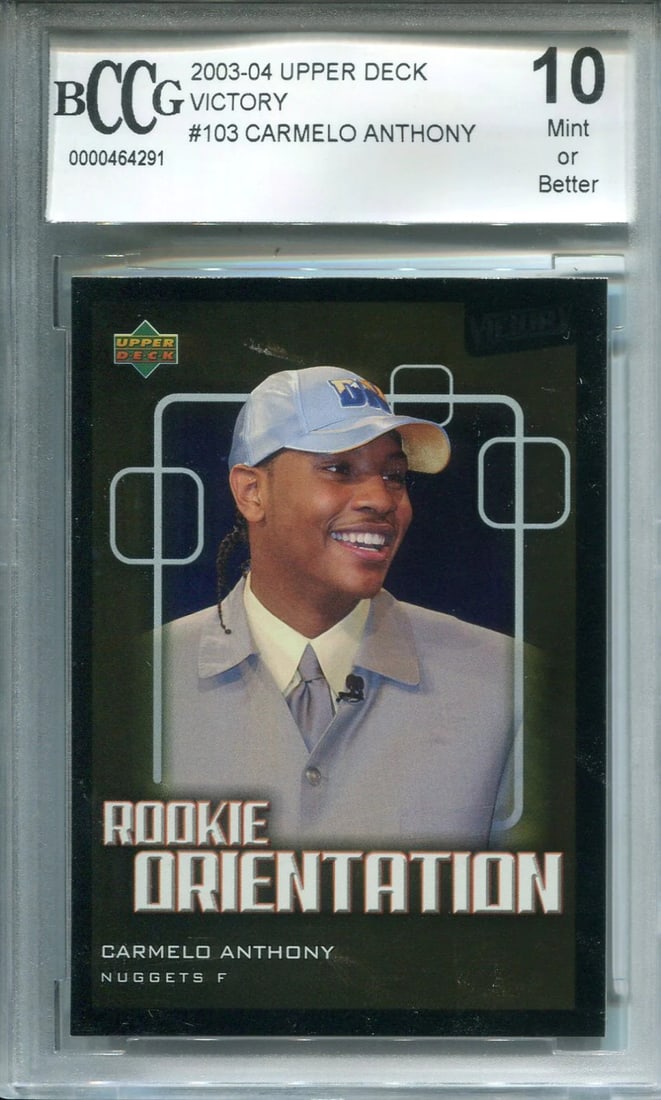 Mint Carmelo Anthony 03-04 Upper Deck Victory #103 (BCCG) Graded 10 (1 of 2)