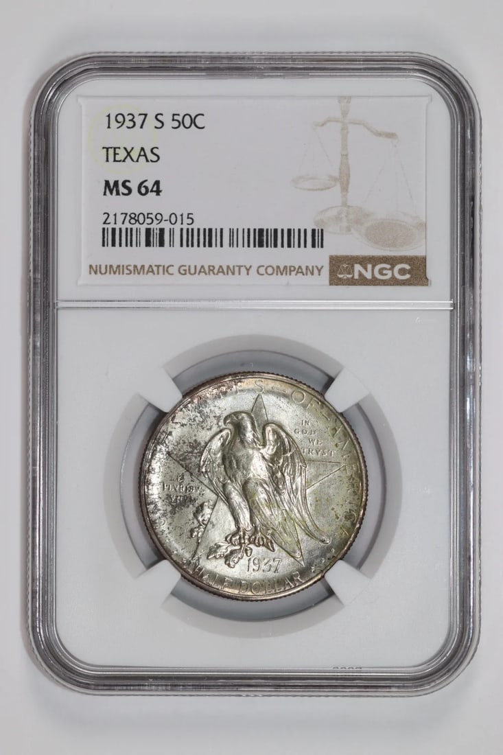 MS64 1937-S TEXAS COMMEMORATIVE HALF DOLLAR NGC (1 of 2)