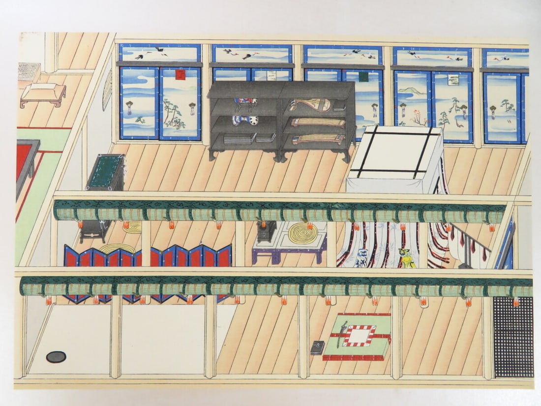 Book Antique Japanese Illustrations of Room Decorations Woodblock 15 Prints Art - 4