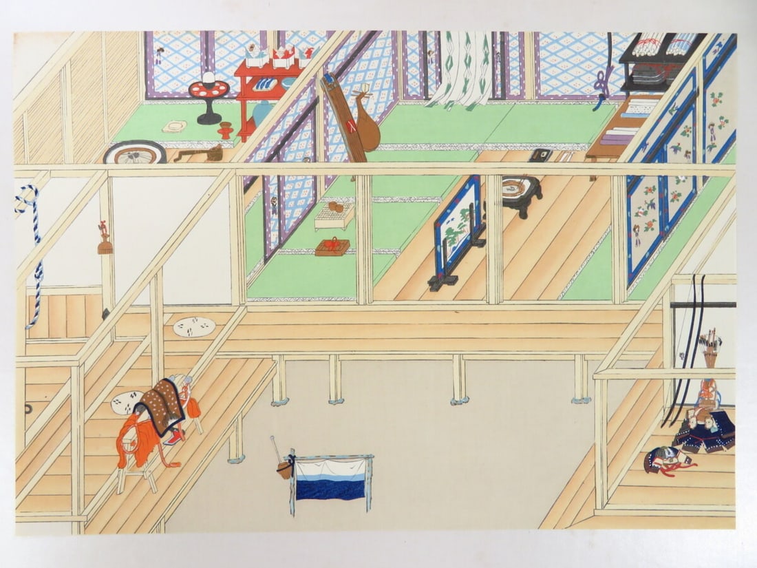 Book Antique Japanese Illustrations of Room Decorations Woodblock 15 Prints Art - 5