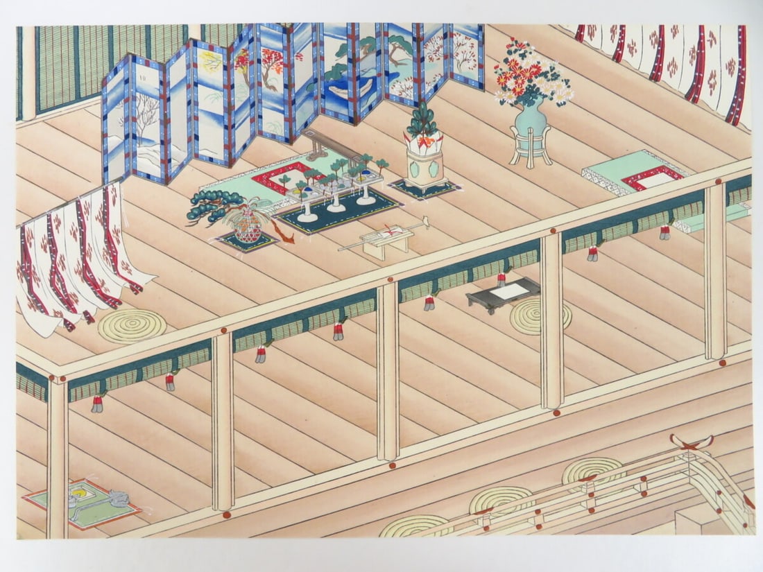 Book Antique Japanese Illustrations of Room Decorations Woodblock 15 Prints Art - 9