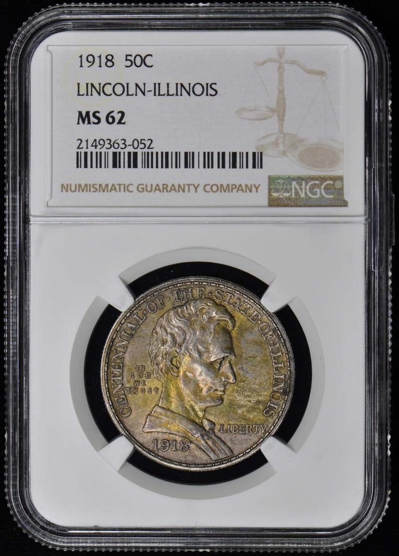 MS62 ILLINOIS 1918 Silver Commemorative 50C NGC: MS62 ILLINOIS 1918 Silver Commemorative 50C NGC This listing features MS62 ILLINOIS 1918 Silver Commemorative 50C NGC. Item specifics are provided below. Item Specifics: Certification: NGC