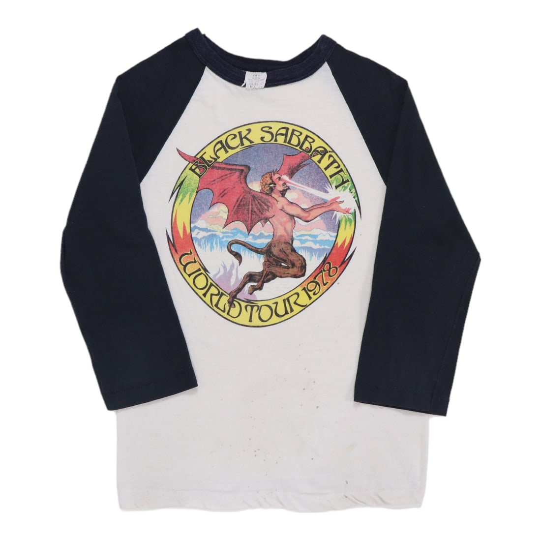 Shirt 1978 Black Sabbath World Tour Jersey: Shirt 1978 Black Sabbath World Tour Jersey This listing features Shirt 1978 Black Sabbath World Tour Jersey. Item specifics are provided below. Item Specifics: Size: Small Era: 1970s Color: White