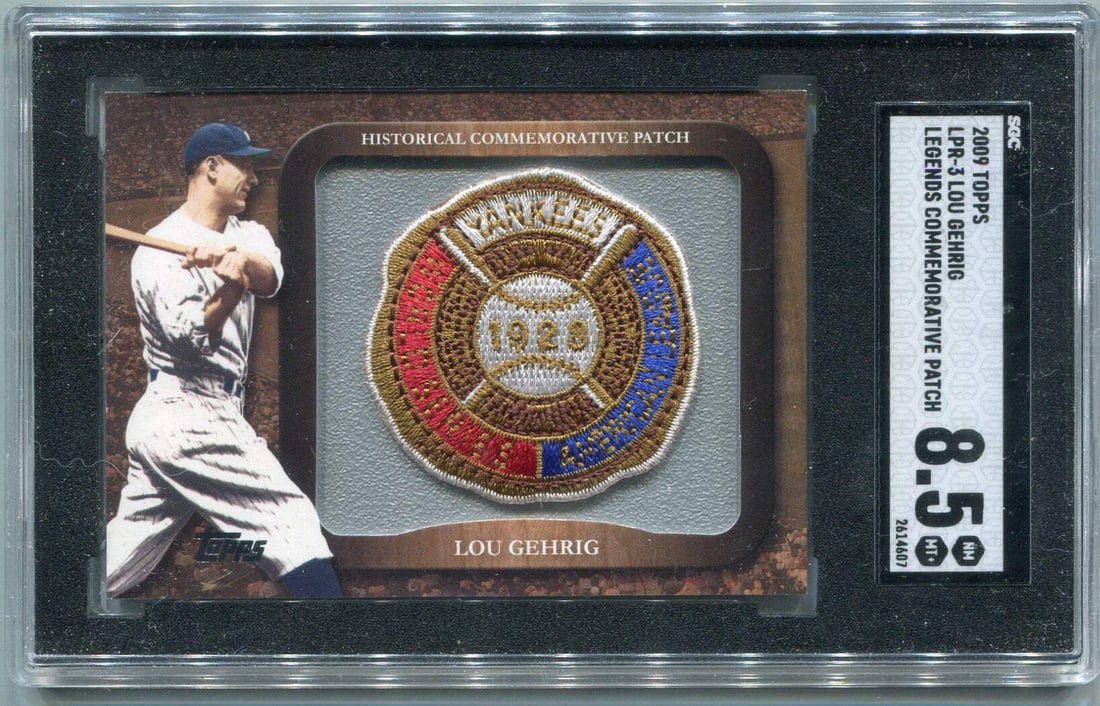 8.5 Lou Gehrig 2009 Topps Legends Commemorative Patch Card #LPR-3 SGC Graded (1 of 2)