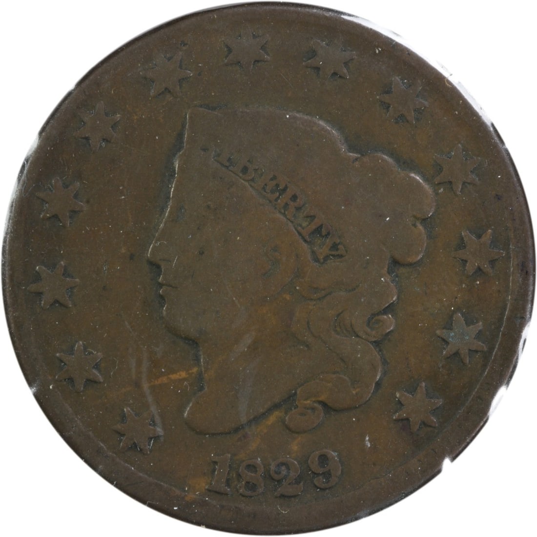 Uncertified 1829 Large Cent Medium Letter N-5 VG (1 of 2)