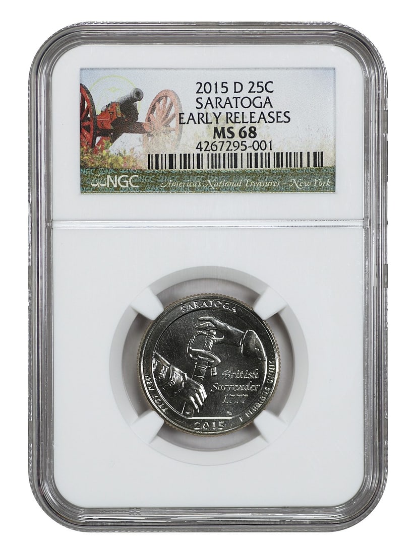 Clad - 2015-D 25C Saratoga NP NGC MS68 - Type 1: Clad - 2015-D 25C Saratoga NP NGC MS68 - Type 1 This listing features Clad - 2015-D 25C Saratoga NP NGC MS68 - Type 1. Item specifics are provided below. Item Specifics: Certification: NGC Certificati