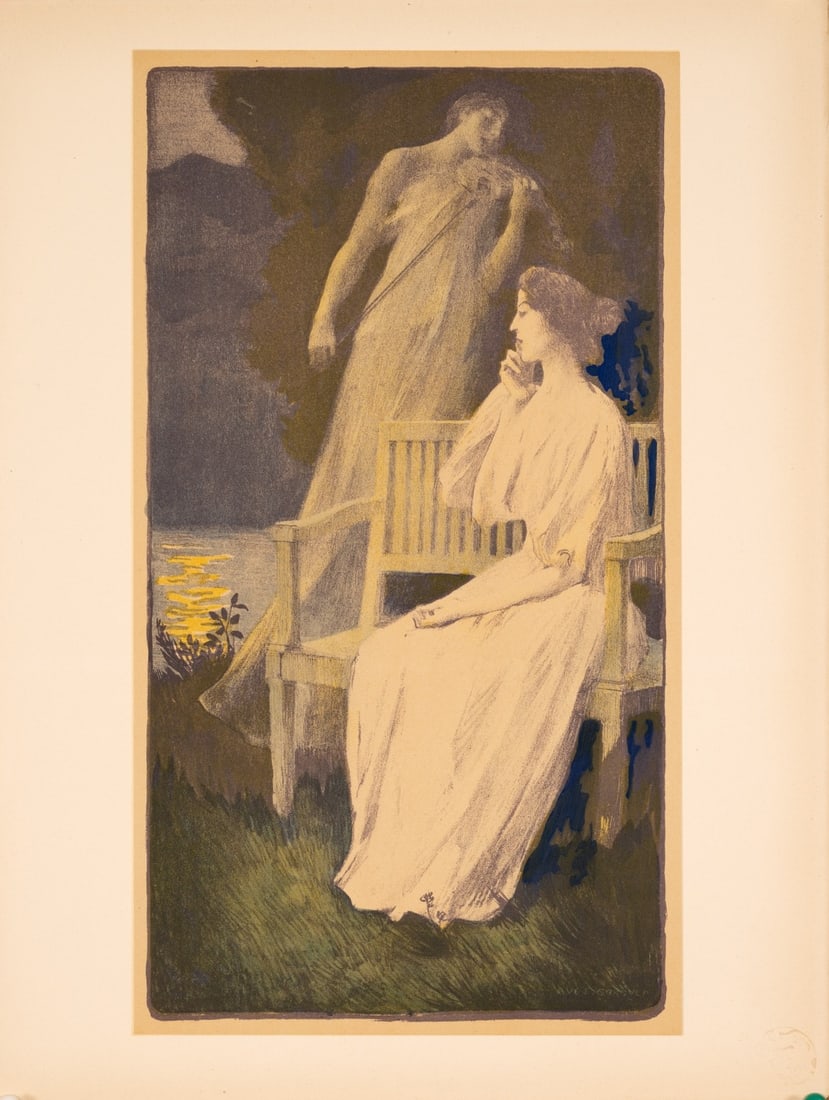 Moderne F. A. Gorguet Andante Nocturne (1897) Lithograph Lestampe (1 of 3)