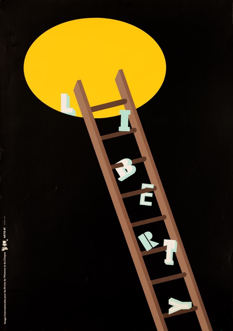 Poster Seymour Chwast (1989) Droits De Lhomme Liberty (1 of 3)
