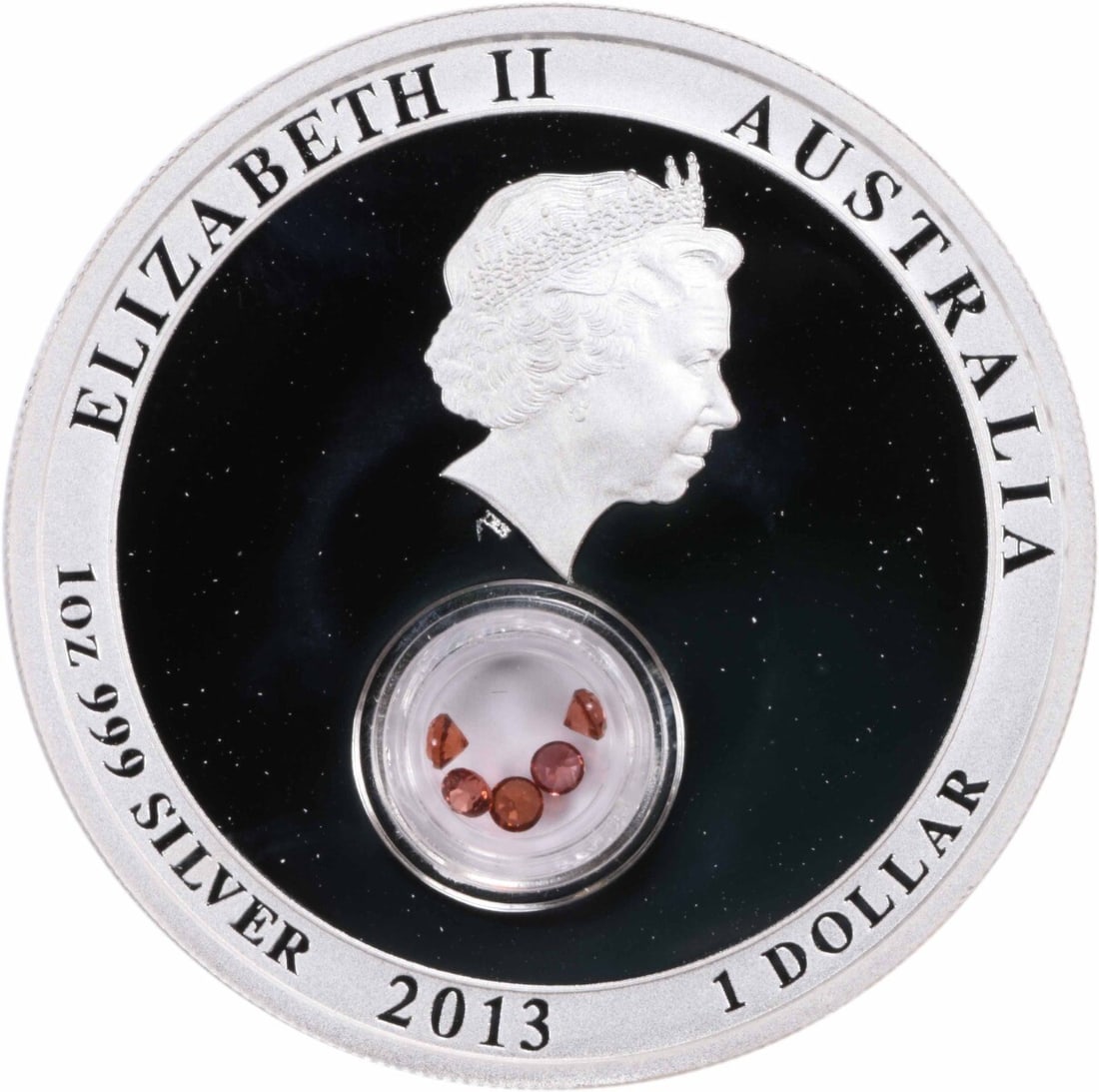 OGP 2013 P Australia $1 Treasures of the World Silver .999 Garnet Locket PRF (1 of 1)
