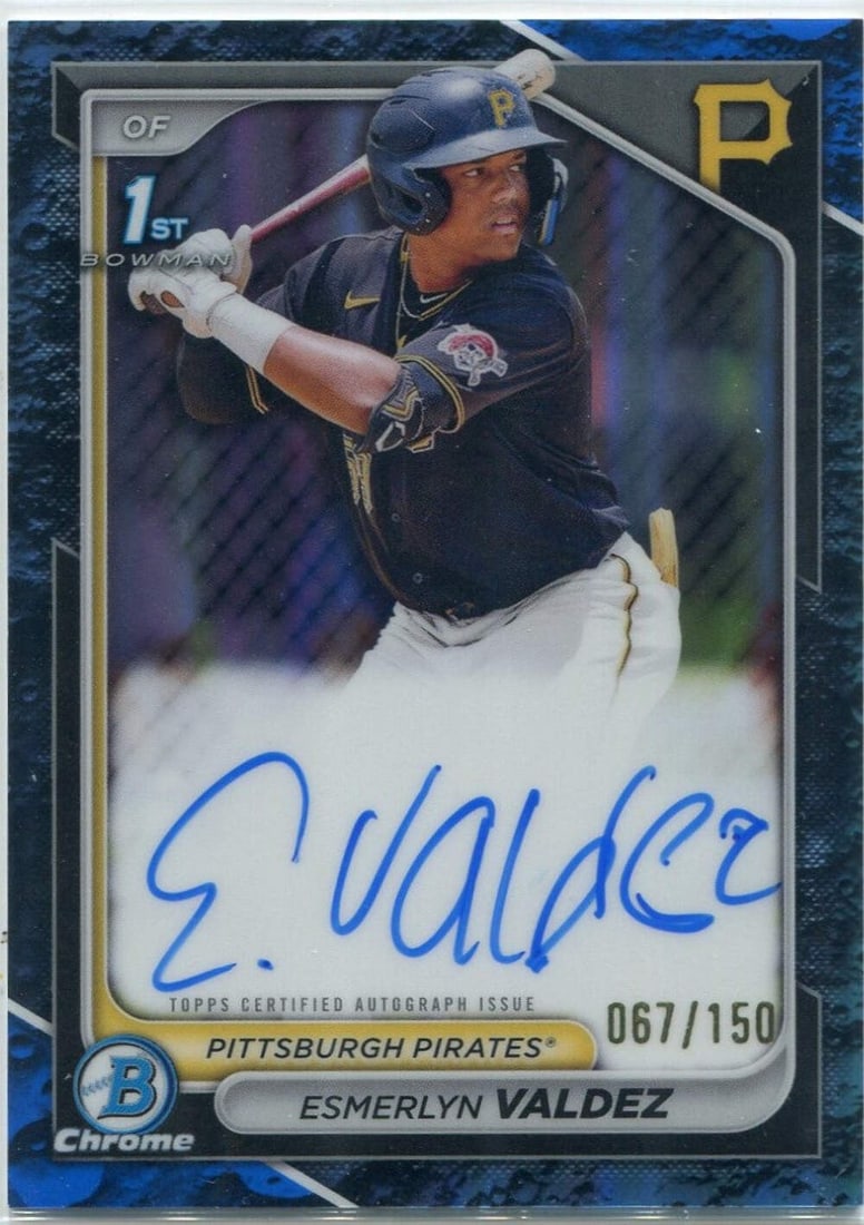6 Esmerlyn Valdez 2024 Bowman Chrome Autographed Blue Lunar Refractor RC #CPA-EV (1 of 2)