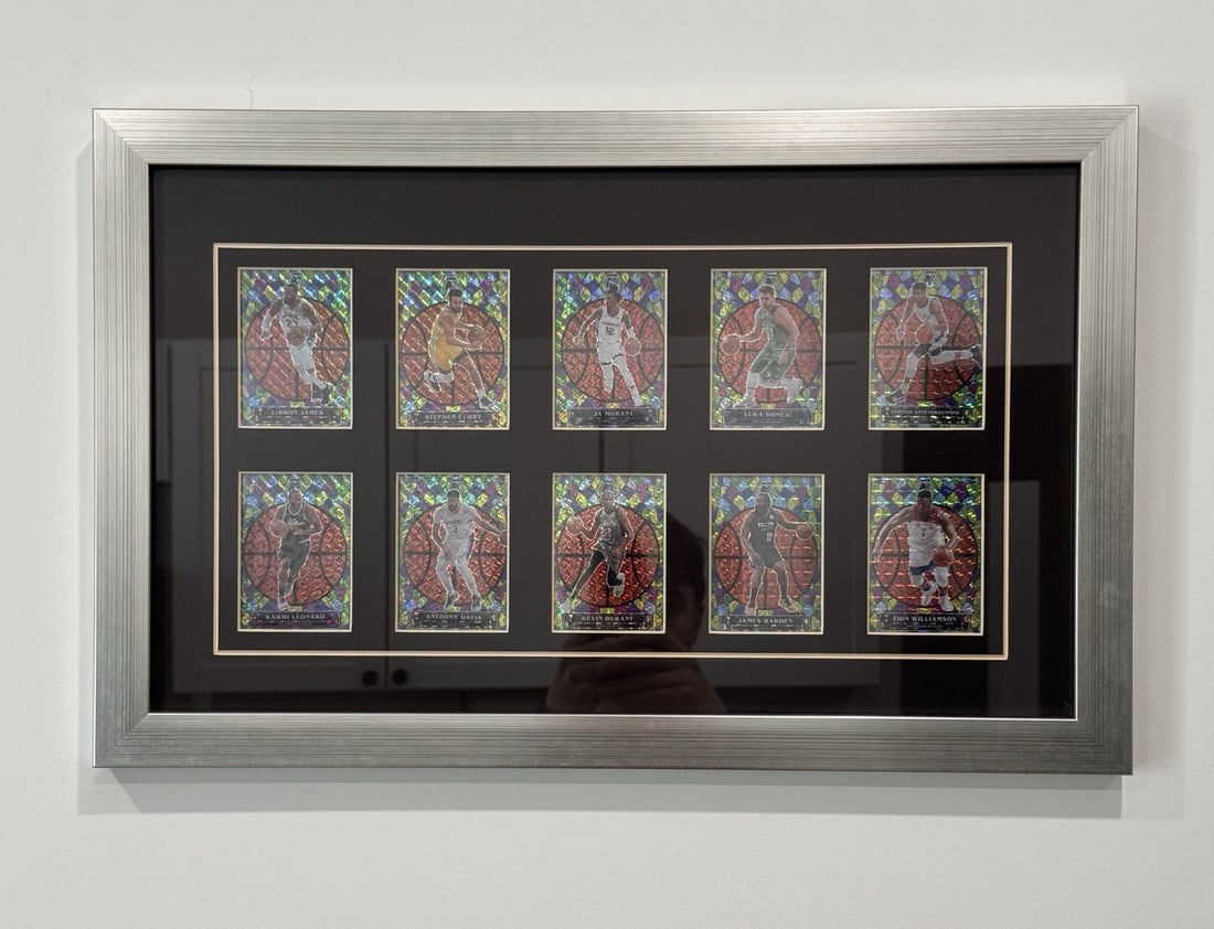 FRAMED 2020-21 PANINI MOSAIC STAINED GLASS #1-10 COMPLETE SET 22x14 (1 of 4)