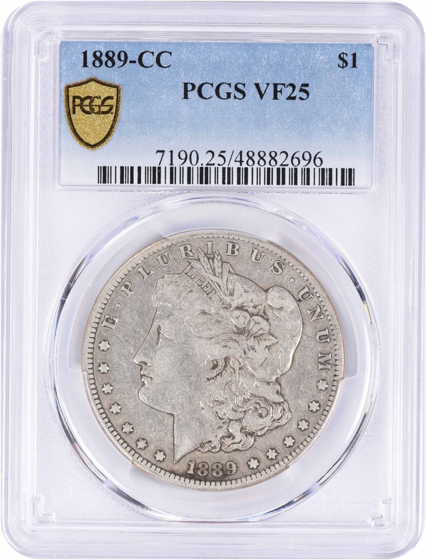 PCGS 1889-CC Morgan Silver Dollar VF25 (1 of 3)
