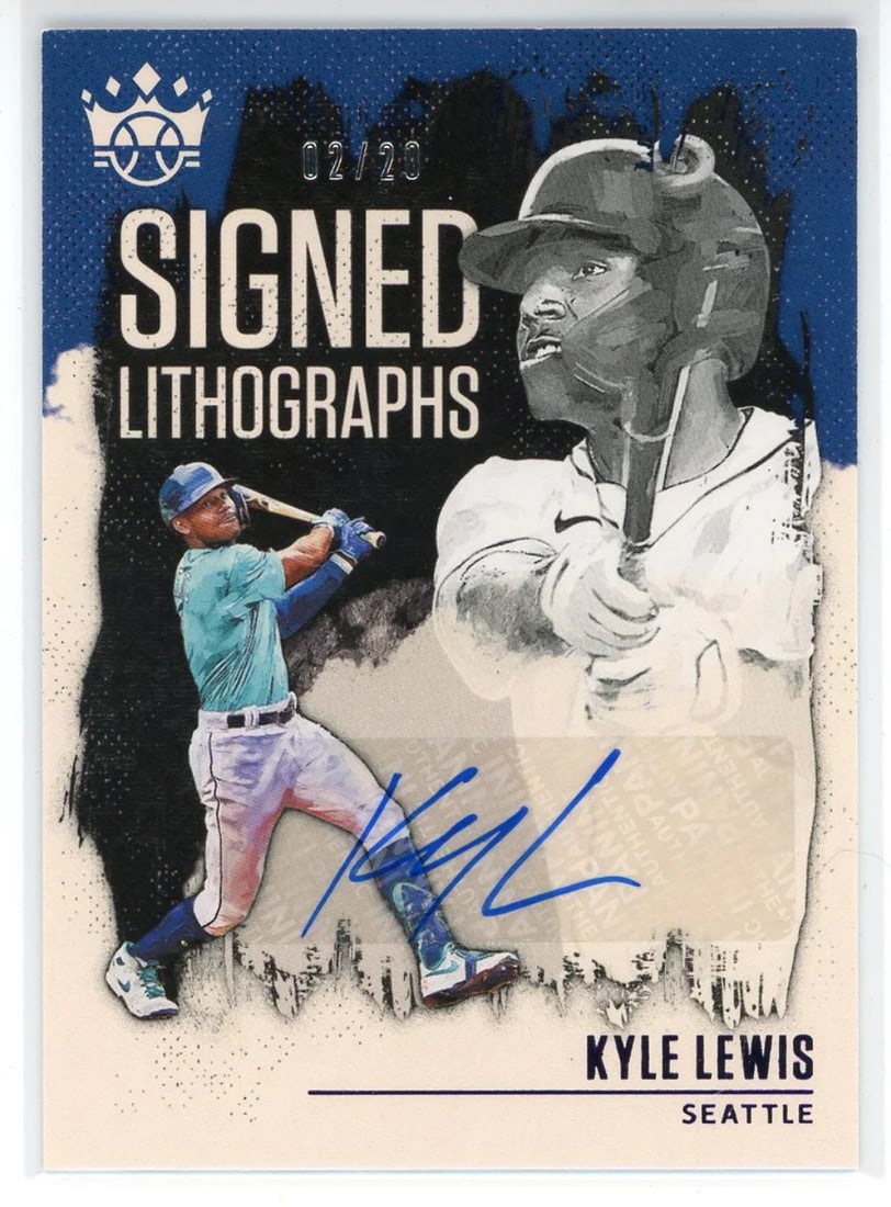 #SL-KL Kyle Lewis Autographed 2021 Panini Diamond Kings Lithographs Card (1 of 2)