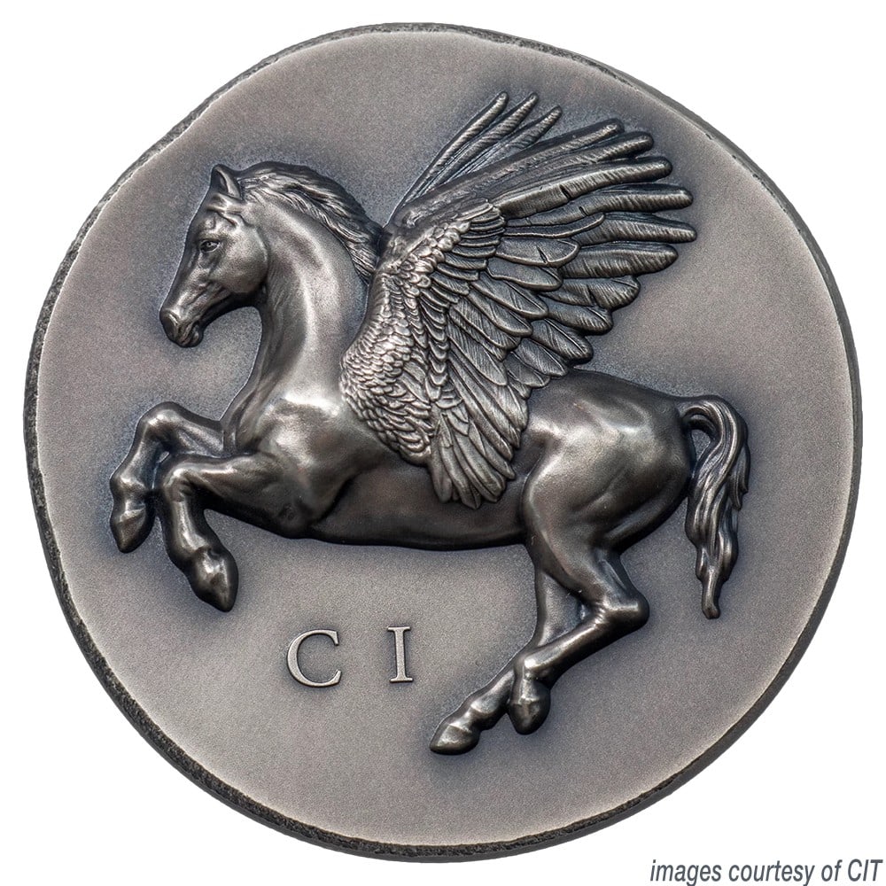 Other - Cook Islands: 2022 1oz Silver Pegasos Ultra High Relief (w/ Window Box) (1 of 2)